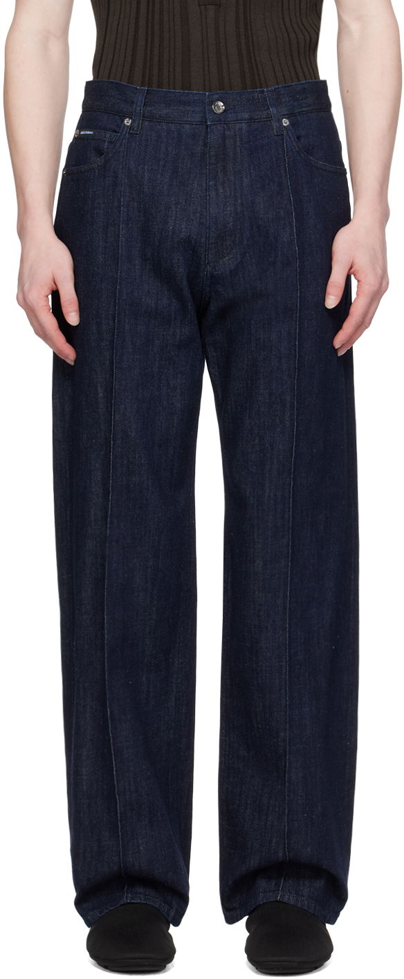 Дънки Dolce & Gabbana Seamed Jeans Синьо | GWVNXD G8KG6, 0