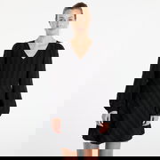 Textured V-Neck Puffed Sleeve Salahai Dress