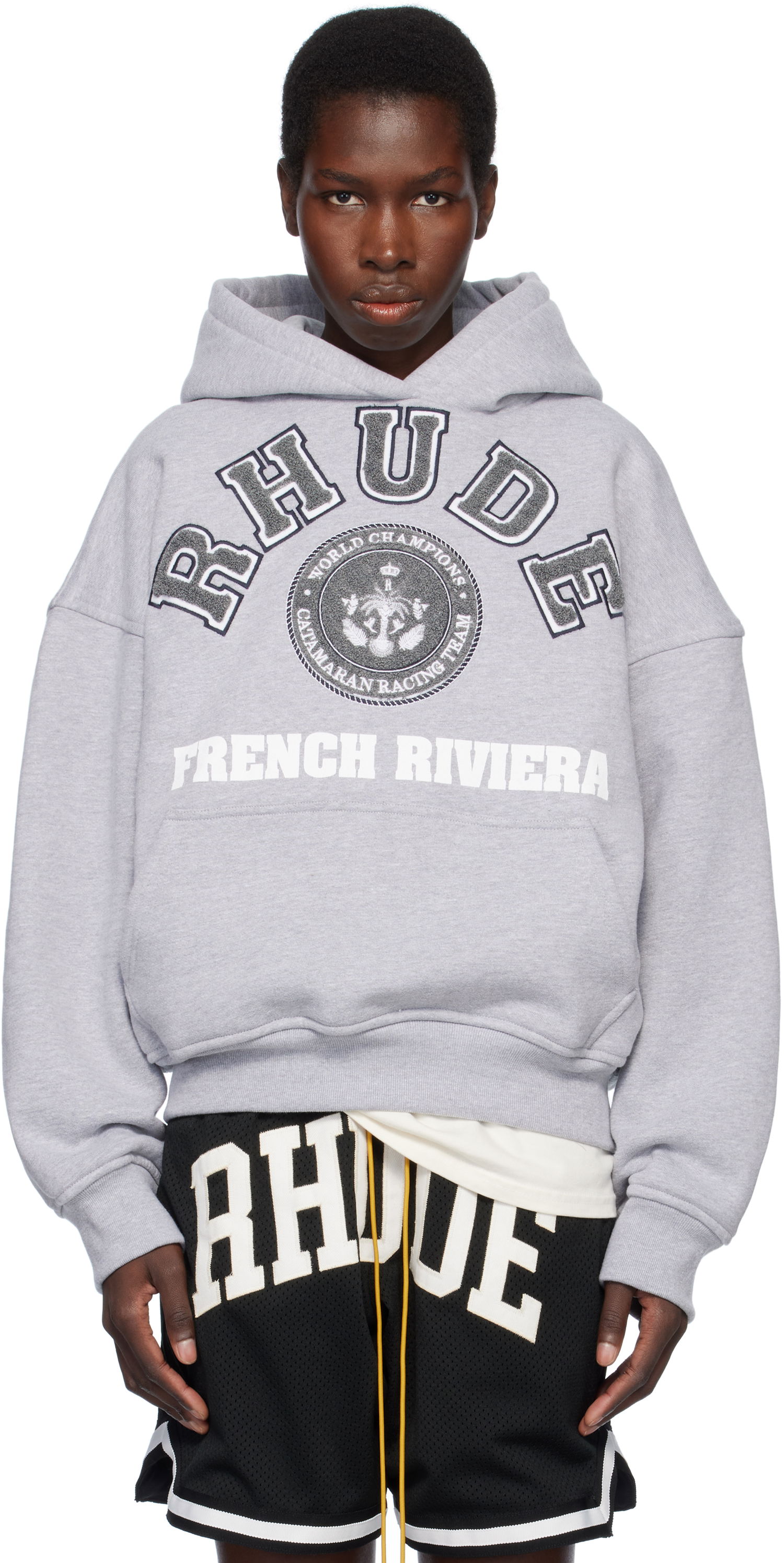 Суитчър Rhude Rhude French Riviera Patch Hoodie Сиво | RHSS25HO06012, 0