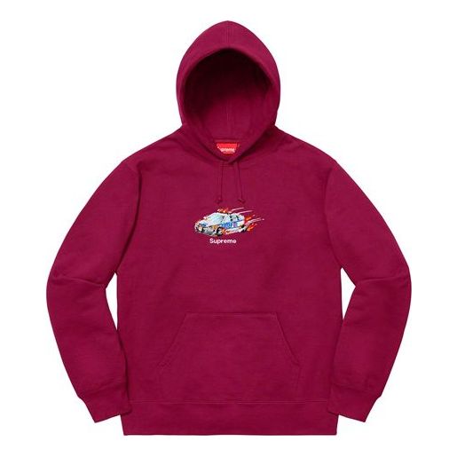 Суитчър Supreme Supreme FW19 Cop Car Hoodie Бургунди | SUP-FW19-515, 0