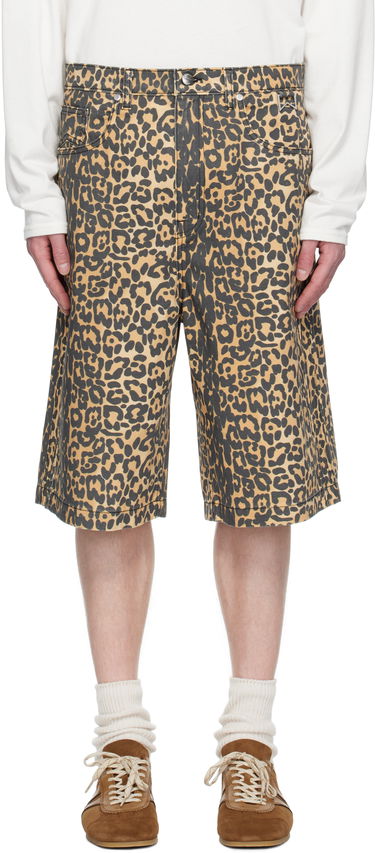 Къси панталони Rhude Rhude Leopard Traxedo Baggy Denim Shorts Жълто | RHSS25SH05012, 0