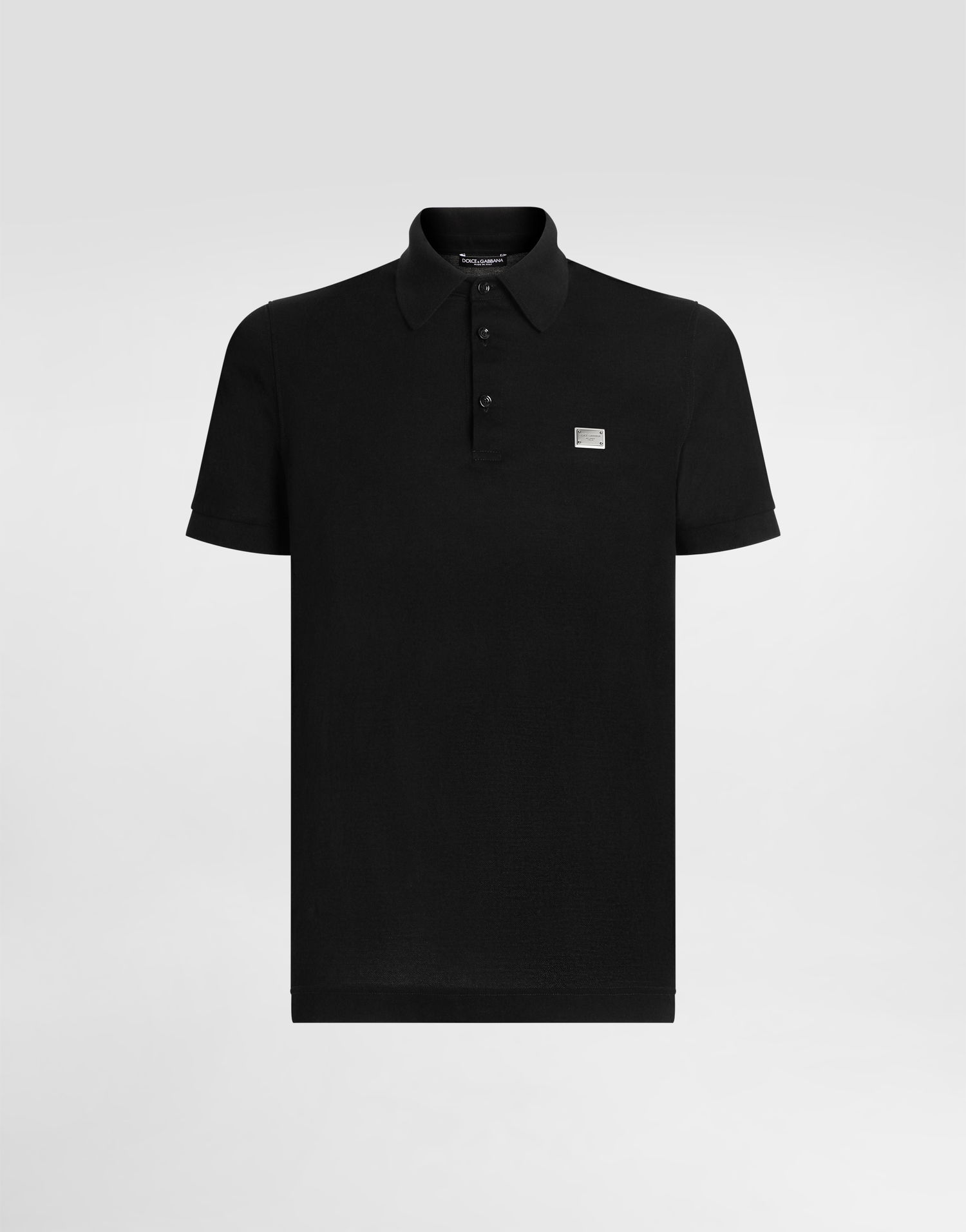 Поло тениска Dolce & Gabbana Dolce & Gabbana Cotton Polo Shirt with Logo Tag Черно | G8SN1TFU7ENN0000, 0
