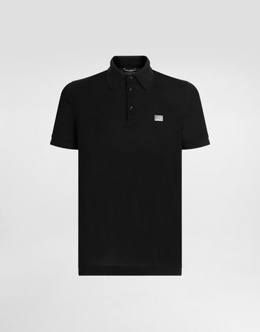 Поло тениска Dolce & Gabbana Dolce & Gabbana Cotton Polo Shirt with Logo Tag Черно | G8SN1TFU7ENN0000, 0