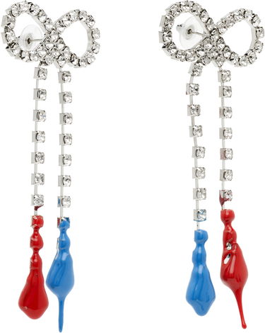 Обеци Ottolinger Ottolinger Crystal Bow Drop Earrings Металик | 125-902425-01, 1