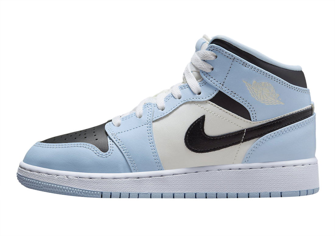 Кецове и обувки Jordan Air 1 Mid "Ice Blue" GS Синьо | 555112-401, 0