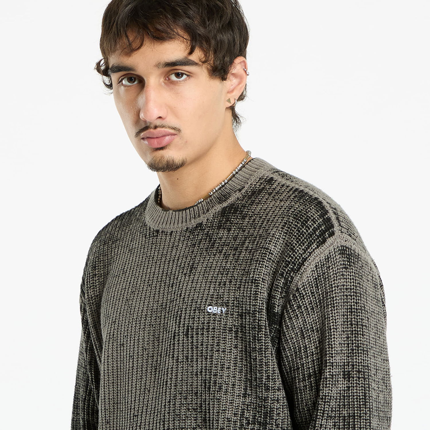 Пуловер OBEY OBEY Spray Effect Sweater Сиво | 151000109-BKM, 1
