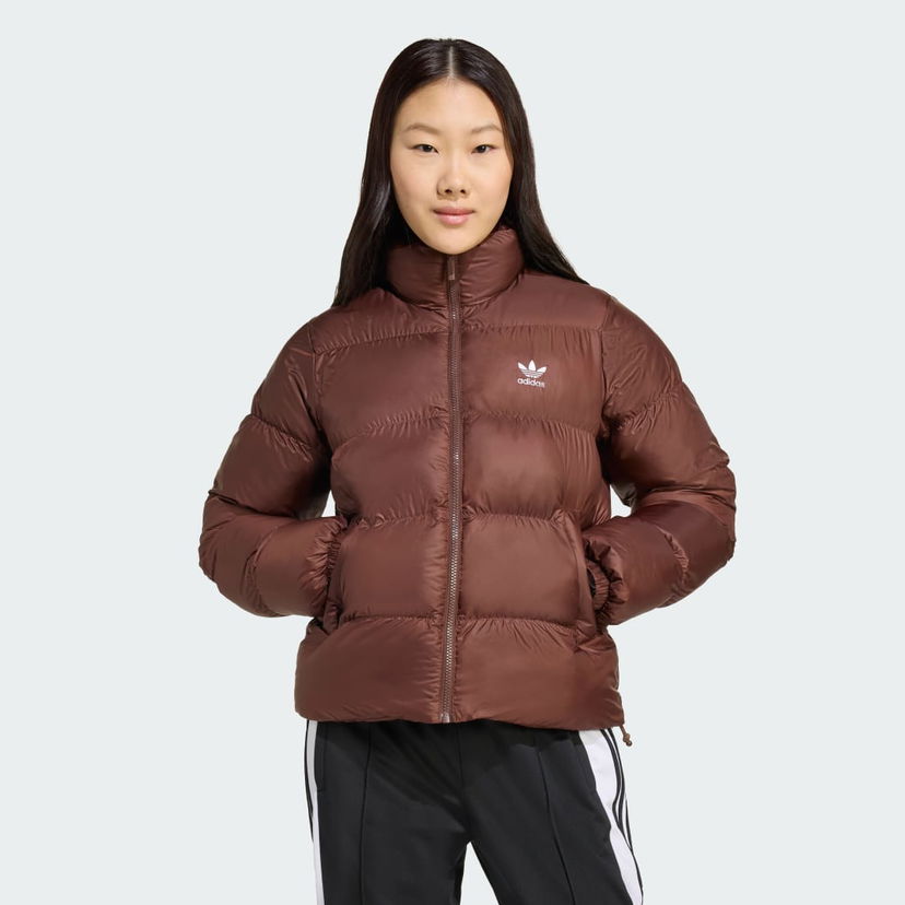 Пухо яке adidas Performance Adicolor Short Puffer Jacket Кафяво | JX2948