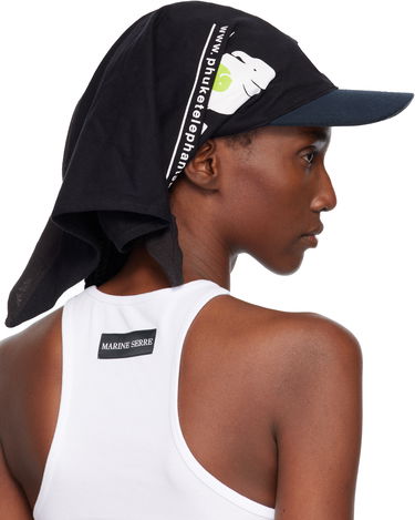 Шапка с козирка Marine Serre Regenerated Graphic T-shirts Veiled Cap Черно | UHG029AUJER0003, 2
