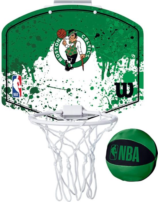 Спортна екипировка Wilson Tennis NBA Boston Celtics Mini Hoop Зелено | wtb1302bo, 0
