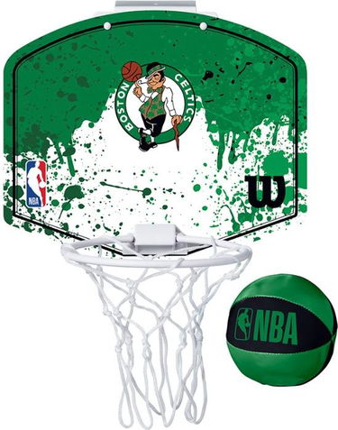 Спортна екипировка Wilson Tennis NBA Boston Celtics Mini Hoop Зелено | wtb1302bo, 0