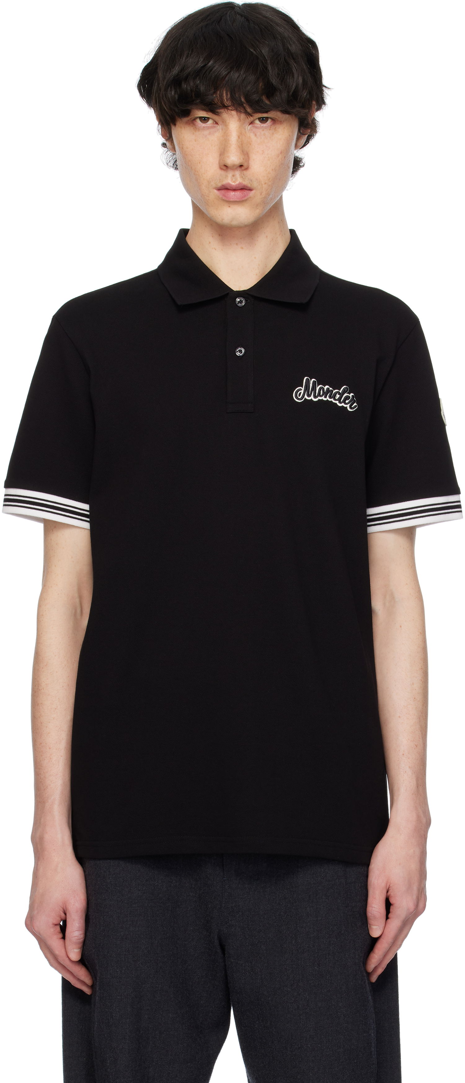 Поло тениска Moncler Archivio Short Sleeve Polo Черно | K10918A00006899UR, 0