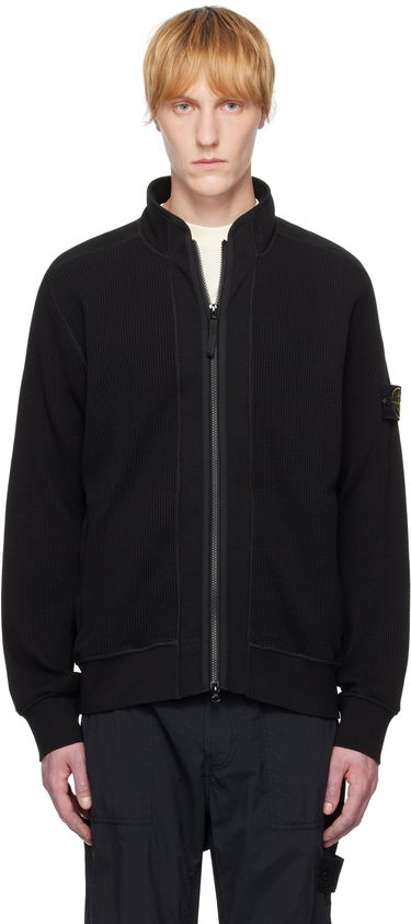 Пуловер Stone Island Stone Island Waffle Fleece Sweatshirt Черно | K1S15 6100007 S0044, 0