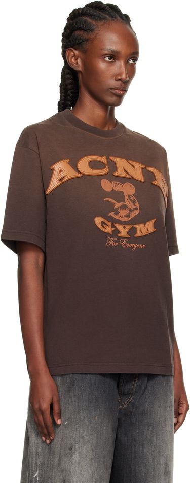 Тениска Acne Studios Acne Studios Logo Graphic T-Shirt Кафяво | CL0401-, 1