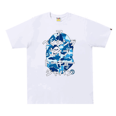 Тениска BAPE Camo Japanese Letters Tee Бяло | 1I80 110 050 WHITE BLUE, 0