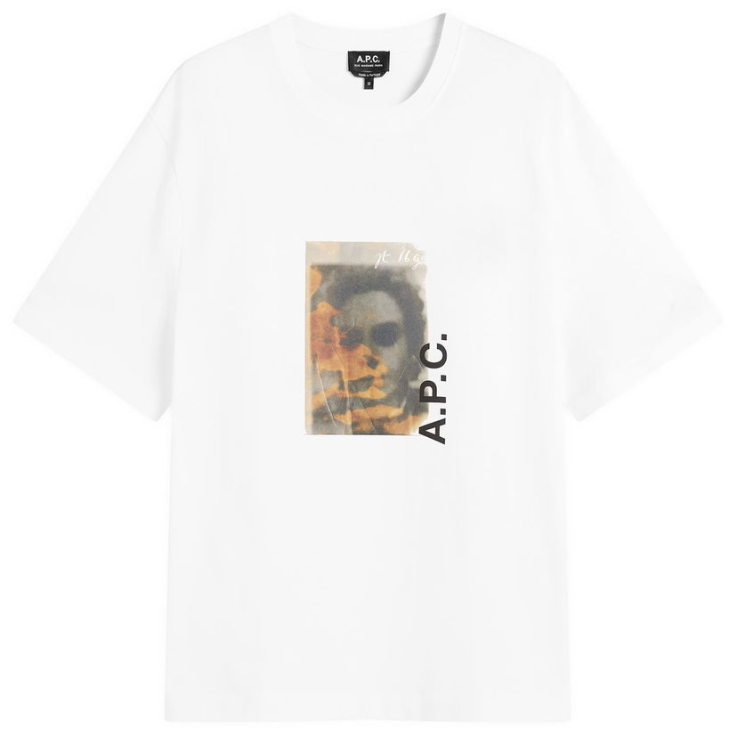Тениска A.P.C. Jean Portrait T-Shirt, Size Small Бяло | COGYK-M26549-AAB