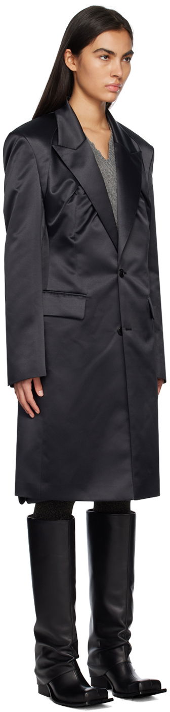 Палта We11done Single-Breasted Satin Coat Черно | WD-CT1-23-043-W-BK, 1