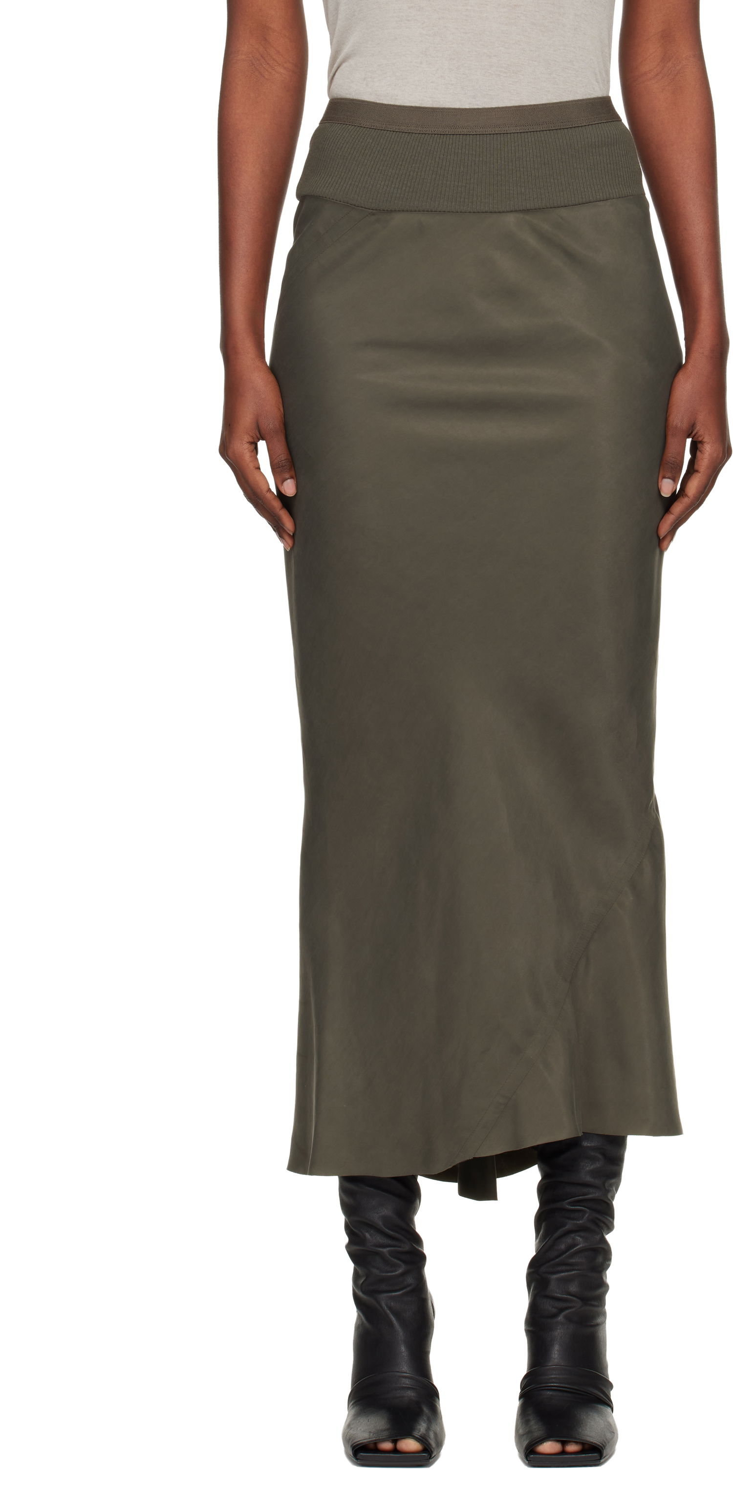 Пола Rick Owens Concordians Calf Bias Midi Skirt Зелено | RP02E4334 HSCH, 0