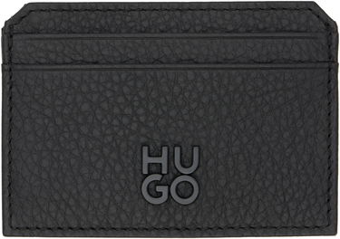 Портфейл BOSS Leather Card Holder Черно | 50541976, 0