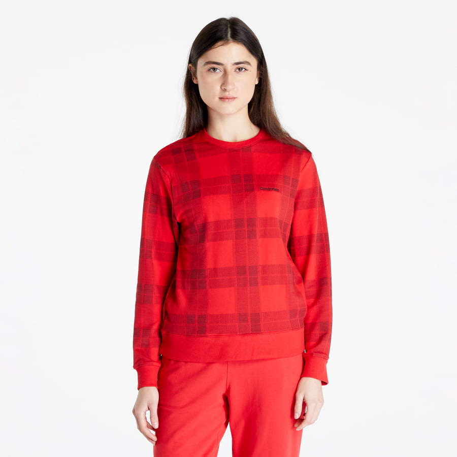 Суитчър CALVIN KLEIN Mc Holiday Sweatshirt Textured Червено | QS6953E 5VN, 0