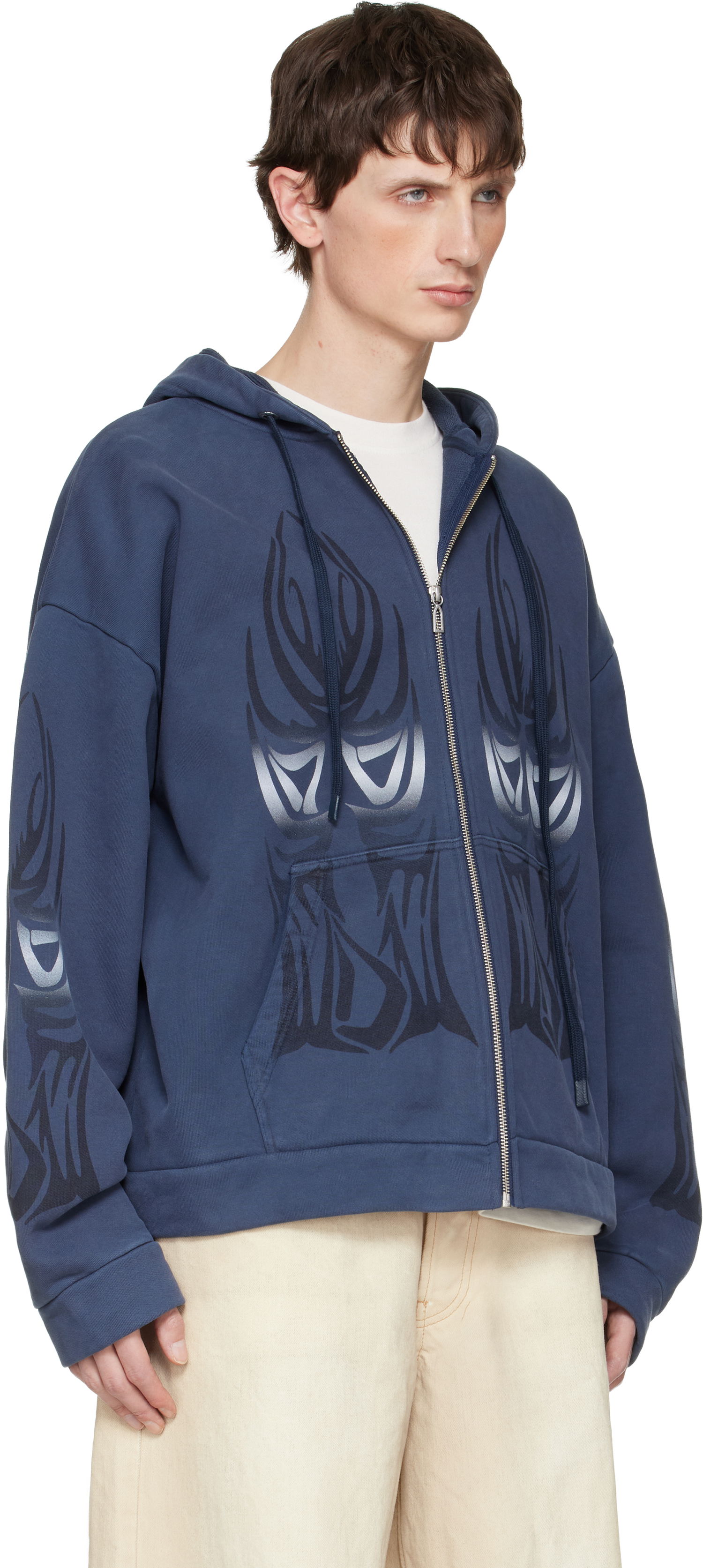 Суитчър Who Decides War Winged Zip Up Hoodie Синьо | 1110640002FW25, 1