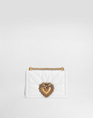 Чанта през рамо Dolce & Gabbana Medium Devotion Leather Shoulder and Crossbody Bag Бяло | BB7158AW43780002, 0