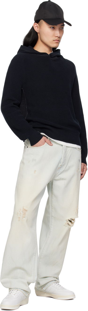 Пуловер rag & bone rag & bone Gabe Spliced Hoodie Тъмно синьо | MBS25S026SD26, 3