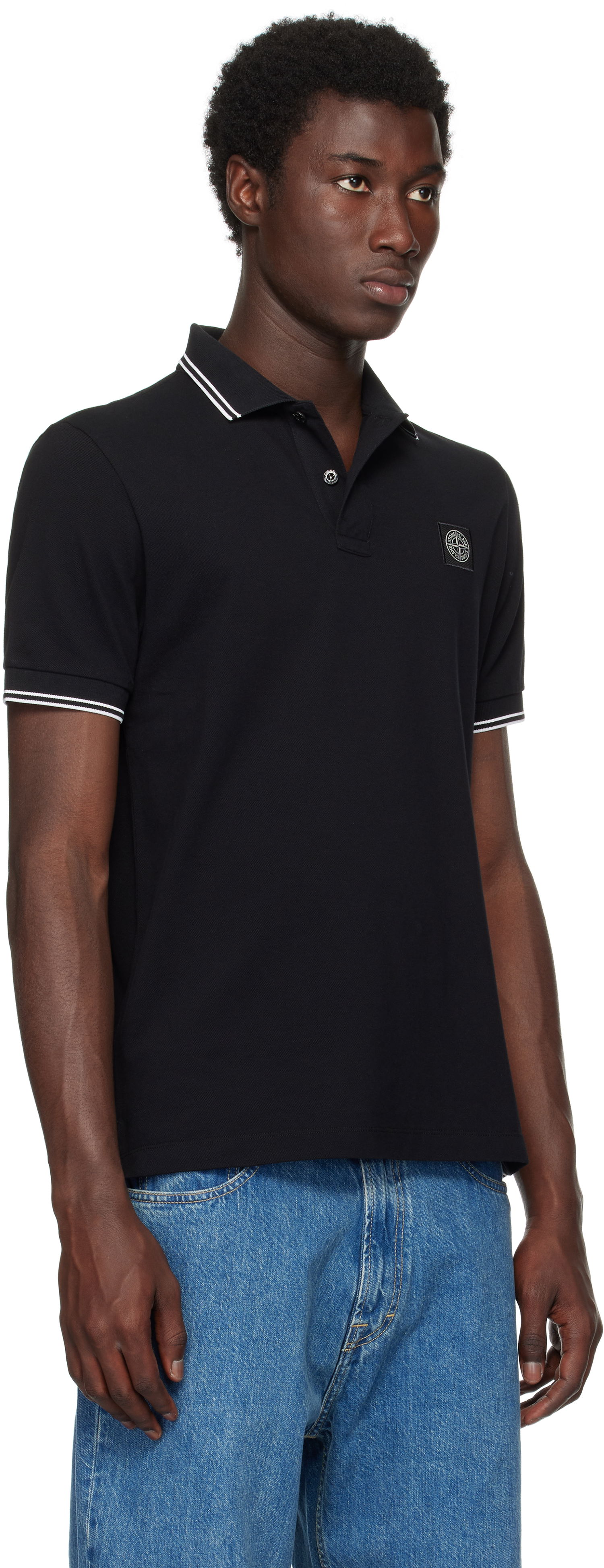 Поло тениска Stone Island Organic Piqué Polo by Stone Island Черно | K2S15 2200007 S0018, 1