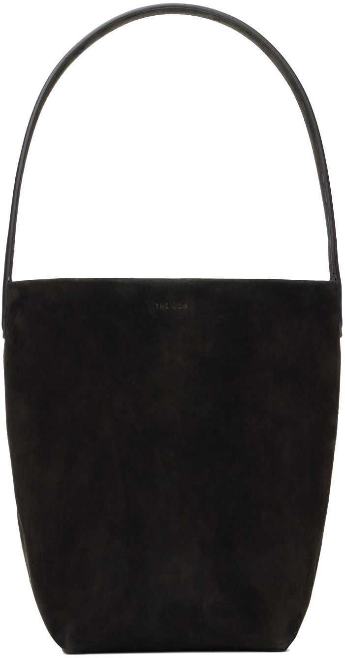 Голяма пазарска чанта The Row Suede Tote Bag Черно | W1314-L87