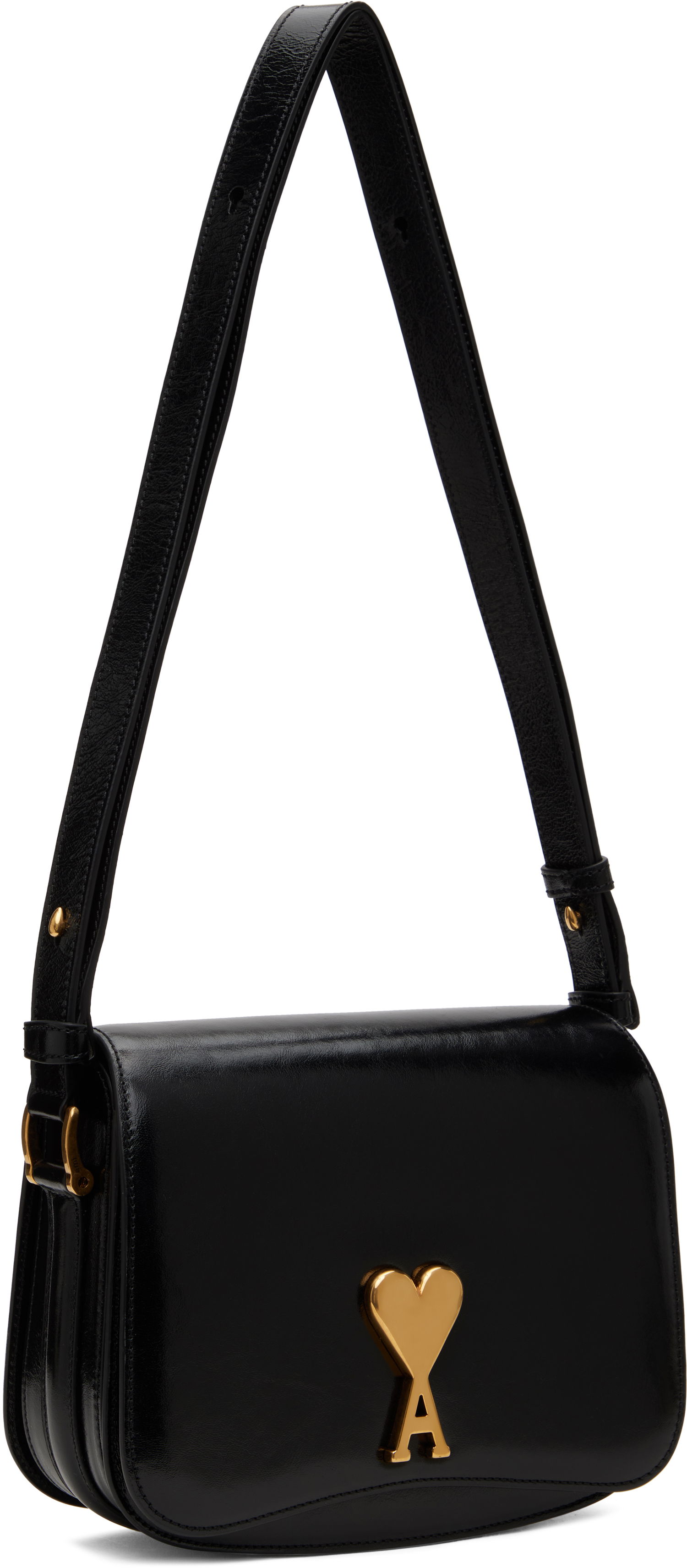 Чанта през рамо AMI AMI Paris Leather Paris Bag Черно | ULL005.AL0051, 1