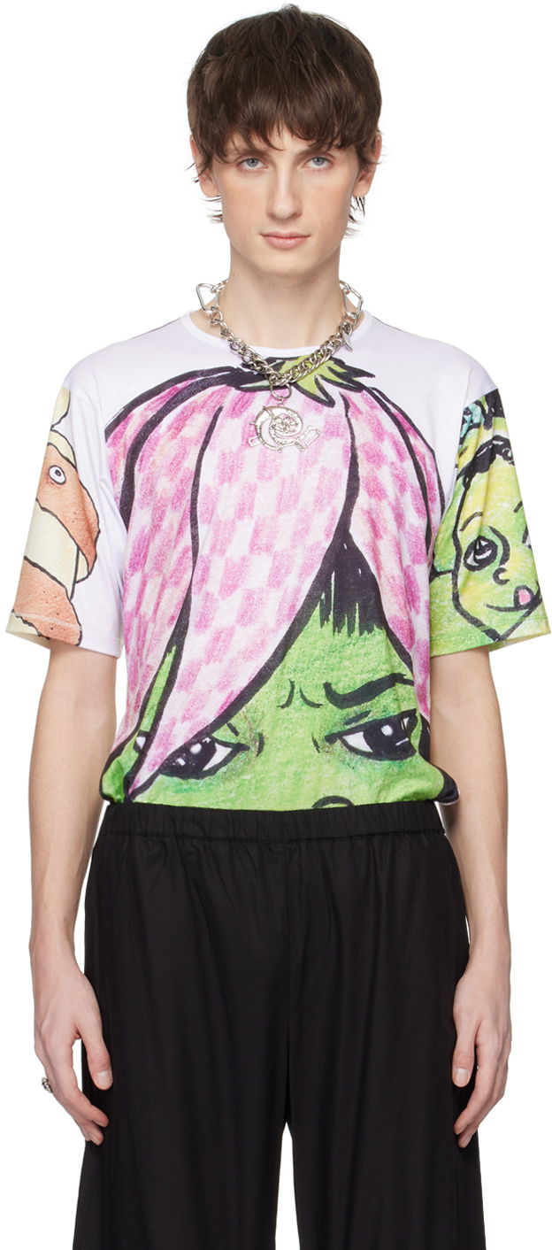 Тениска Chopova Lowena Graphic Print T-Shirt Бяло | 2248