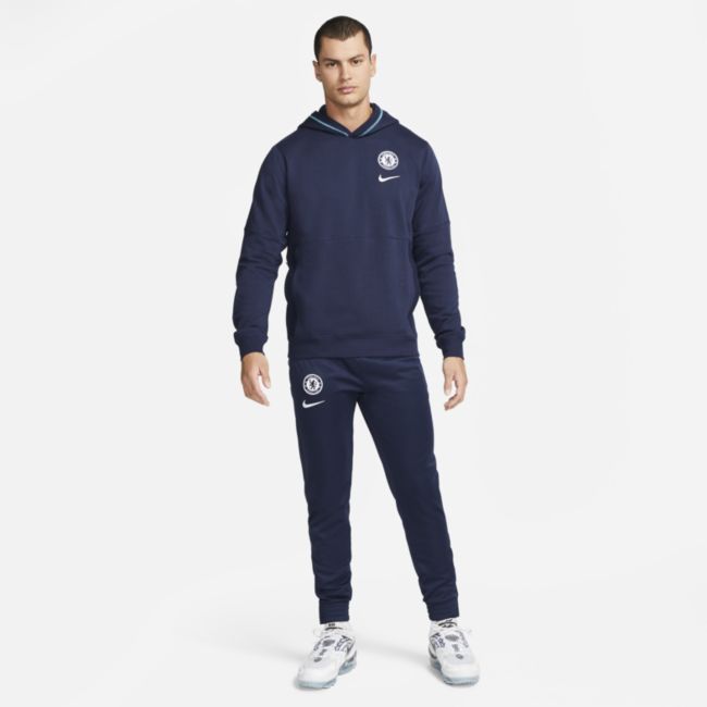 Суитчър Nike Chelsea F.C. Travel Fleece Football Hoodie Тъмно синьо | DM2917-419, 0