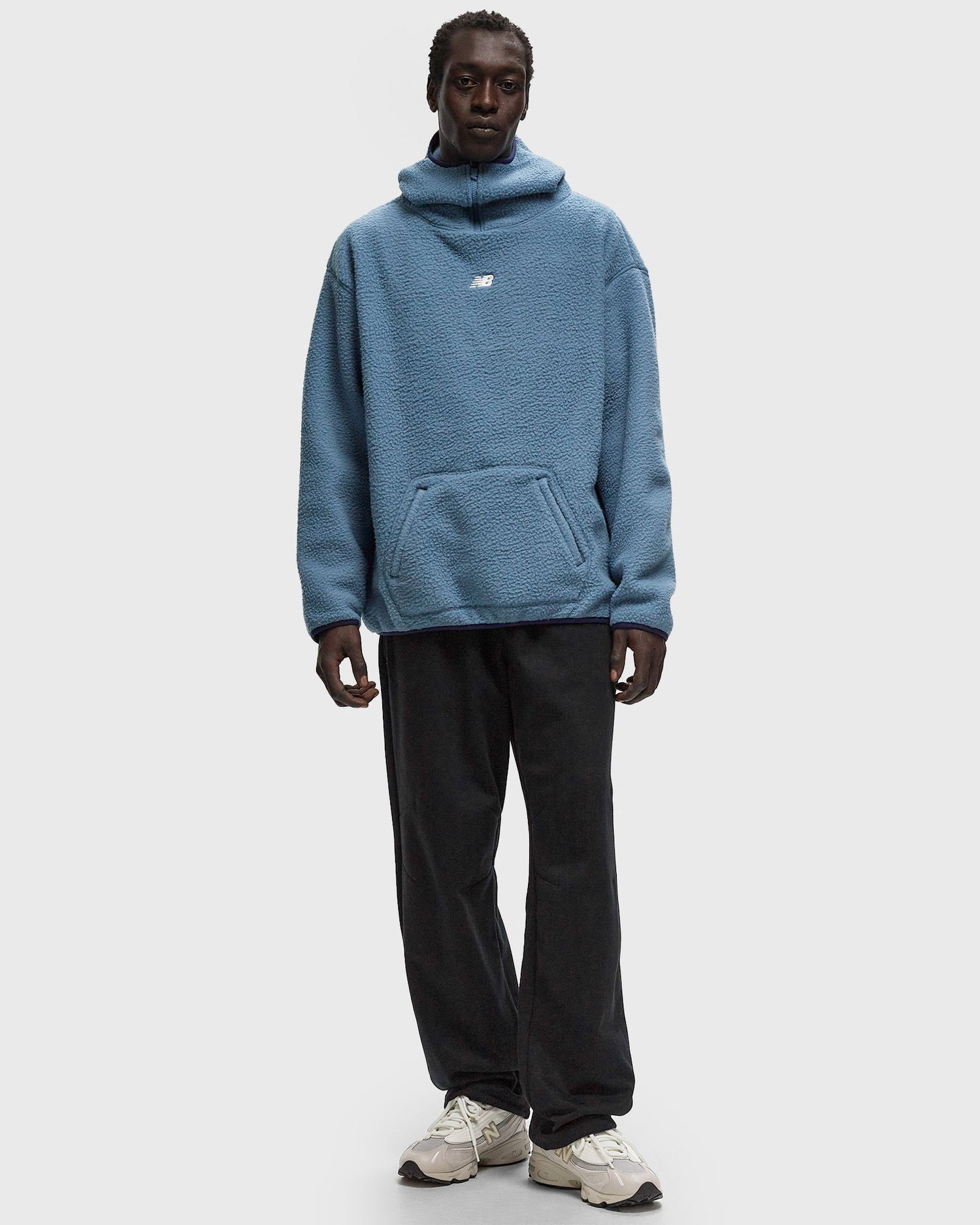 Суитчър New Balance Sherpa Fleece Hoodie Синьо | MT44584HEB, 0