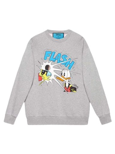 Пуловер Gucci Disney x Donald Duck x Crewneck Сиво | 623245 XJDAJ 1230