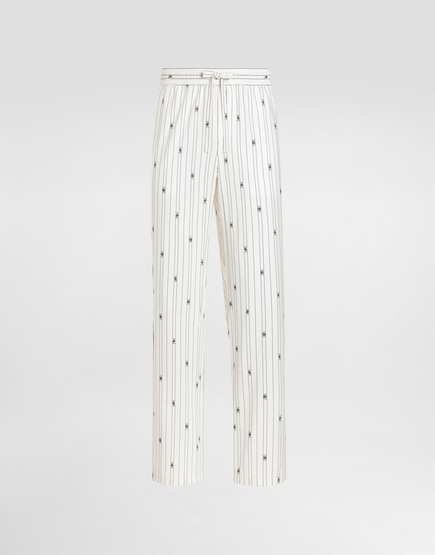 Панталони Dolce & Gabbana Dolce & Gabbana Logo Striped Drawstring Trousers Бяло | GVRMATHJMQRS8350, 0