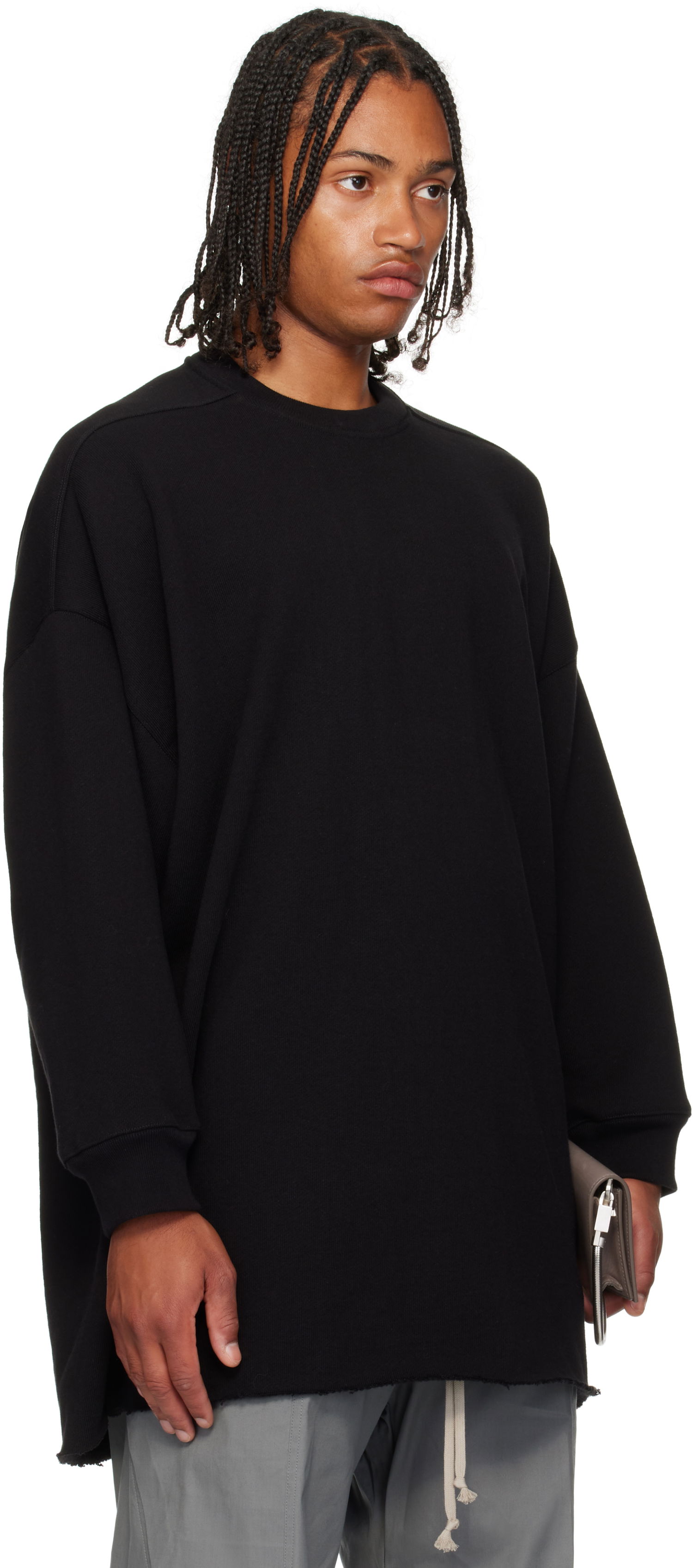 Суитчър Rick Owens Rick Owens Concordians Tommy Long Sleeve Sweatshirt Черно | RU02E1276 JTC, 1