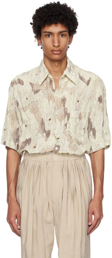 Риза LEMAIRE Lemaire Floral Print Short Sleeve Shirt Жълто | SH1023 LF1055, 0