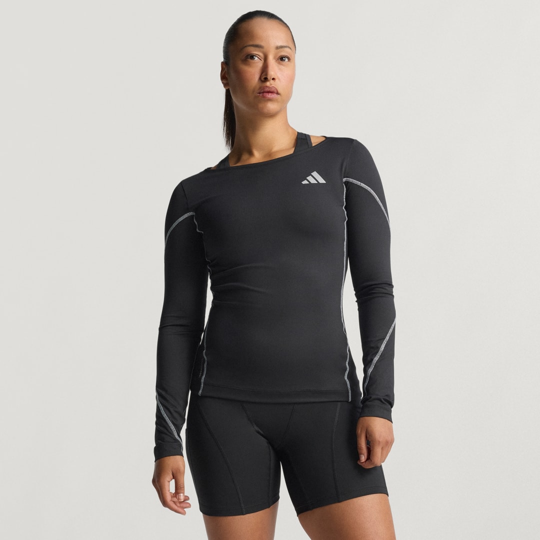 Тениска adidas Performance Adizero Long Sleeve Running Tee Черно | JN9388, 0