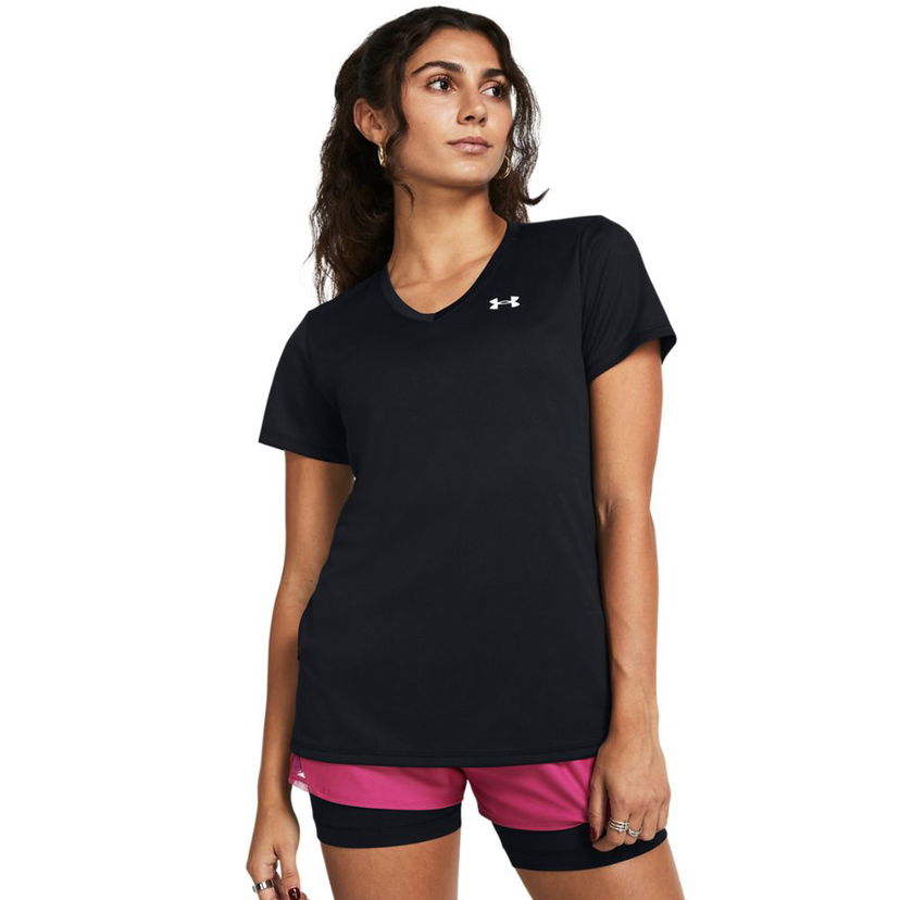 Тениска Under Armour Tech Solid V-Neck Short Sleeve T-Shirt Черно | 1384229-001
