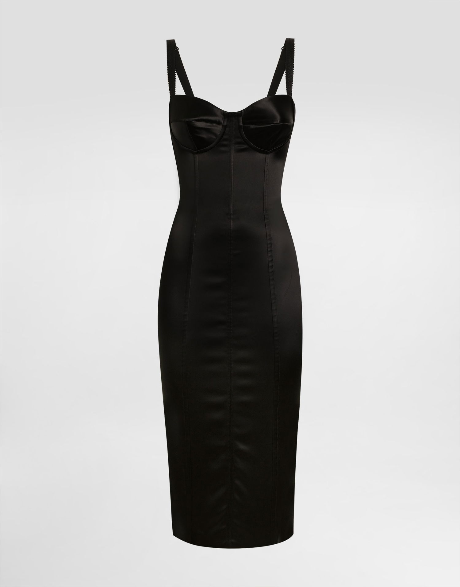 Pокля Dolce & Gabbana Dolce & Gabbana Satin Midi Dress Черно | F6DIHTGDDB2N0000, 0