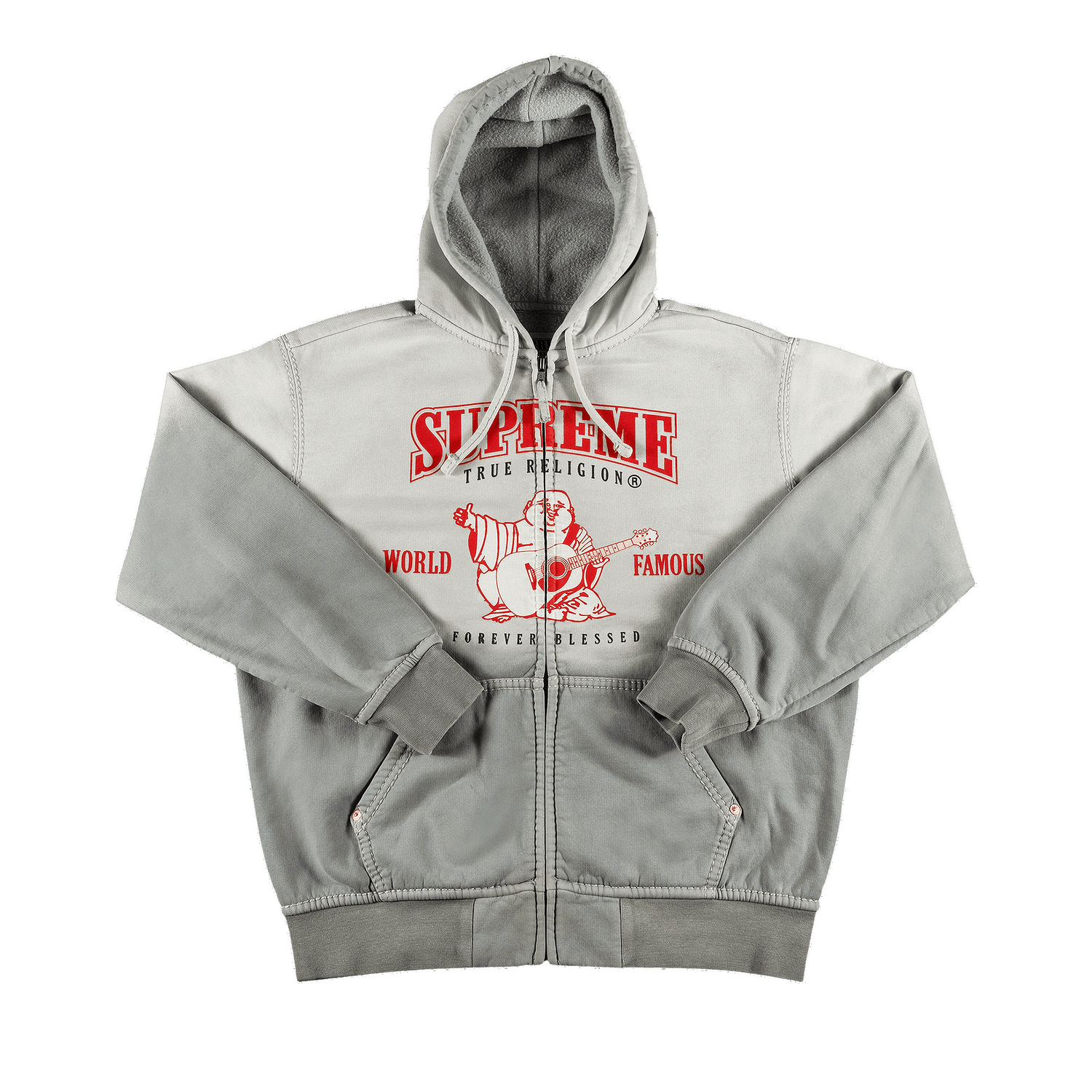 Суитчър Supreme True Religion Zip Up Hooded Sweatshirt Сиво | FW21SW38 LIGHT GREY, 0