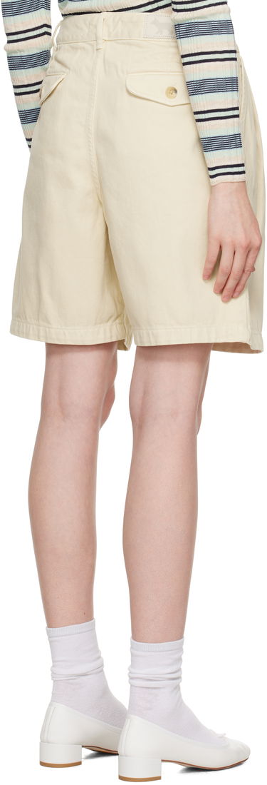 Къси панталони MAISON KITSUNÉ Maison Kitsuné Pleated Bermuda Denim Shorts Жълто | OW01114WD4012, 2