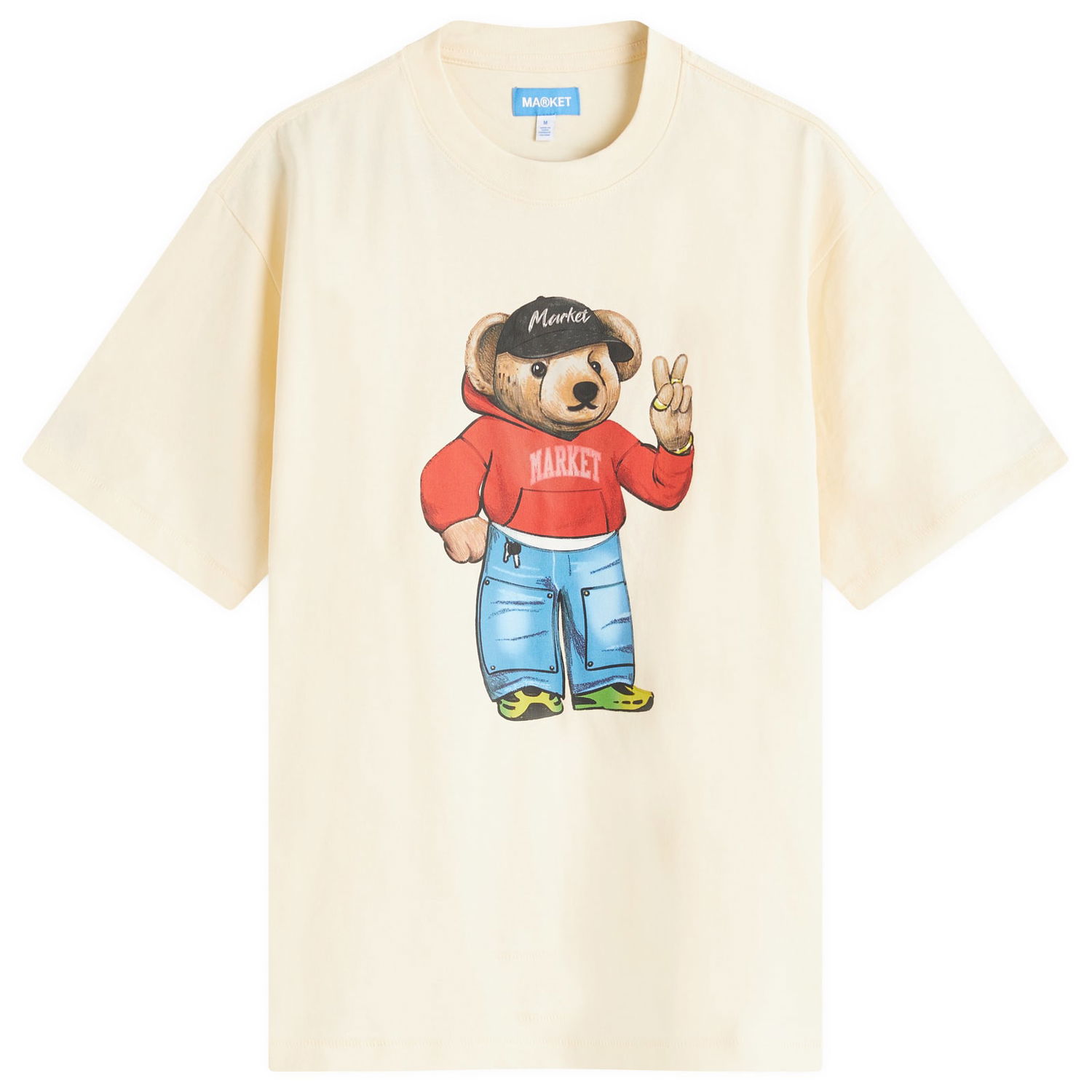 Тениска MARKET MARKET Fit Check Bear T-Shirt Бежово | 399002171-CRE, 0