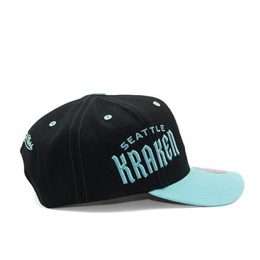 Шапка с козирка Mitchell & Ness Overbite Pro Snapback Seattle Kraken Black Тюркоазено | HHSS7311-SKRYYPPPBLCK, 1