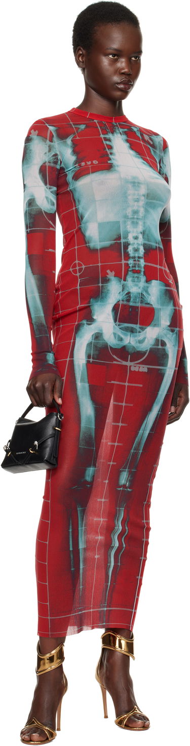 Pокля Jean Paul Gaultier Jean Paul Gaultier 'The Squeletor' Maxi Dress Червено | 25/33-F-RO309-T580-3058, 3