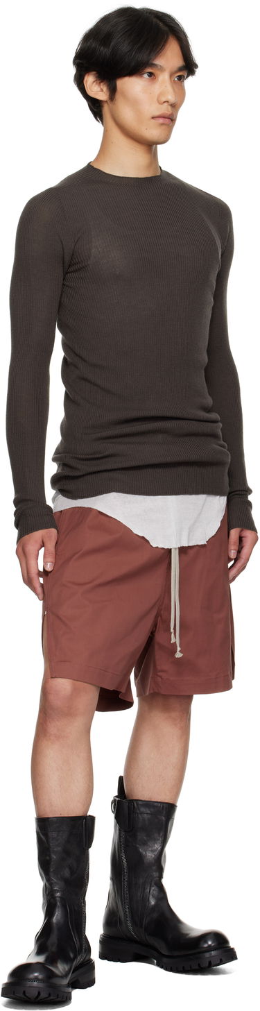 Пуловер Rick Owens Rick Owens Concordians Ribbed Sweater Кафяво | RU02E1637 RIBM, 3