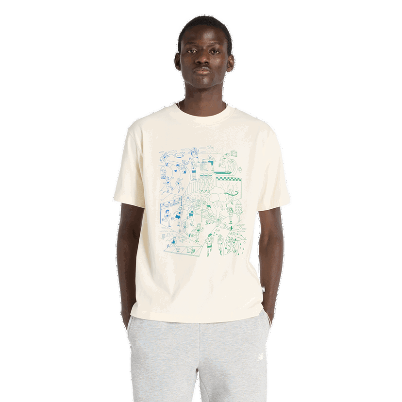 Тениска New Balance Athletics Graphic T-Shirt Бежово | MT53916-PEF