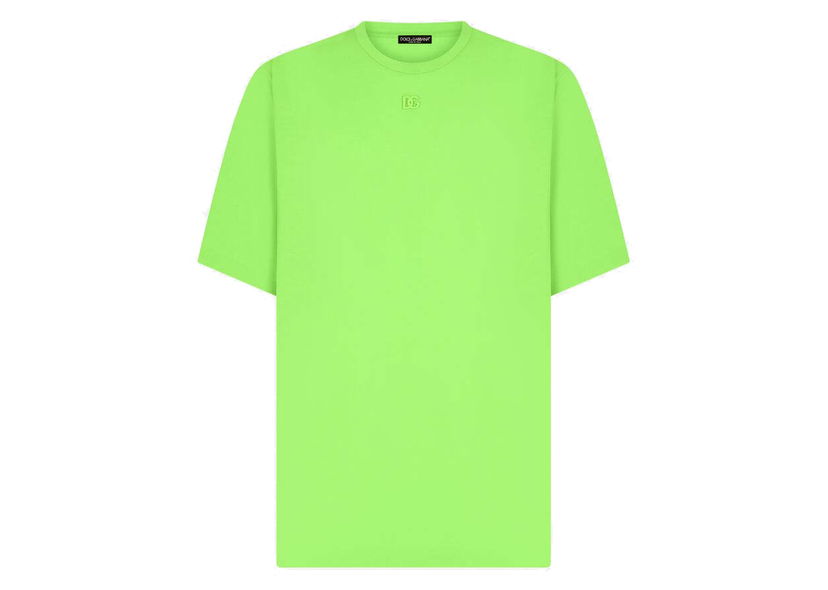 Фланелка Dolce & Gabbana Technical Jersey Metallic DG Logo T-shirt Green Зелено | G8NV9ZHU7LCV3836