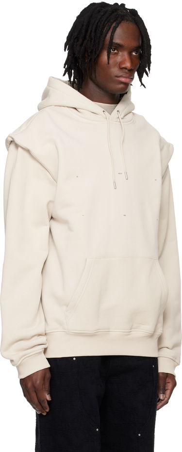 Суитчър HELIOT EMIL Outline Logo Hoodie by HELIOT EMIL Бежово | PRESS25_M_08_053_ST18_CO, 1