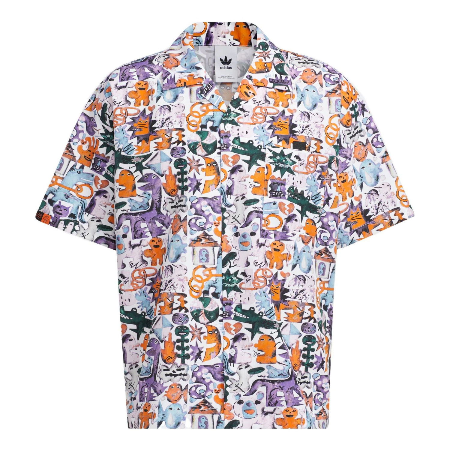 Риза adidas Originals Originals KT CO AOP Short Sleeve Shirt Бяло | HR6458, 0