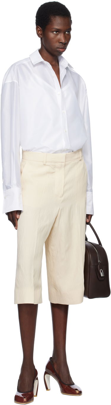 Къси панталони Stella McCartney Stella McCartney Linen Culotte Shorts Бежово | 640251STA49, 3